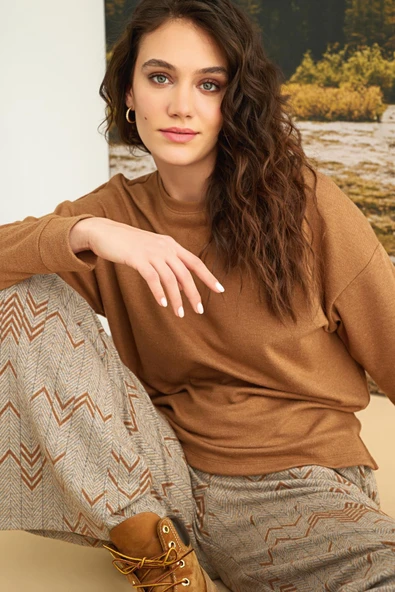 Desenli Uzun Kollu Alt Üst Takım - 6