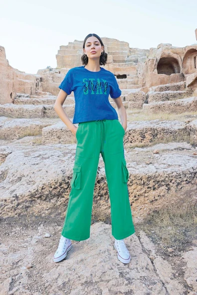 Kısa Kollu "Stay Strong" Eşofman Takımı - 4