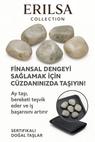 Sertifikalı Cüzdan Boy Yansımalı Ay Taşı Kütle -  Duygusal Denge ve İçsel Uyum Sağlar ürün görseli