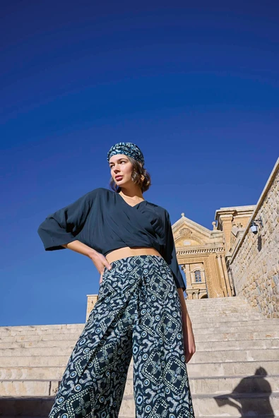 Etnik Desenli Alt Üst Takım - Resim 2