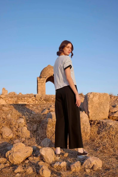 Çizgi Desenli "Fearless" Pijama Takımı - 7