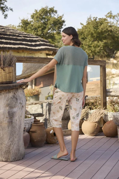 Desenli ve Baskılı "See the World" Kapri Takımı - 5