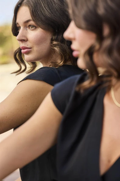 Çiçek ve Yaprak Desenli Etek Takımı - Resim 9