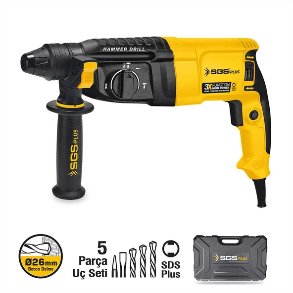 SGS PROFESYONEL KIRICI-DELİCİ MATKAP 800 Watt 26 MM 3KG