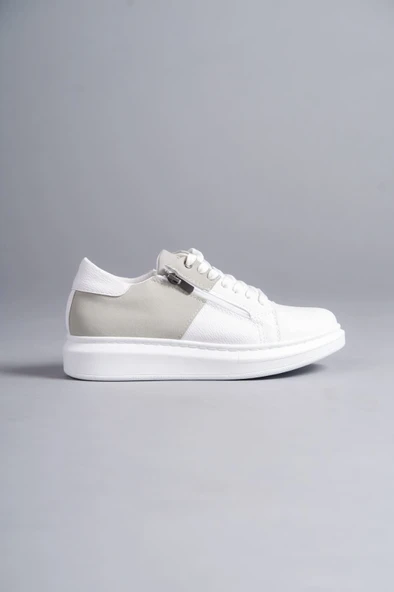 Bağcıklı ve Fermuarlı Cilt Süet Erkek Günlük Sneaker Ayakkabı - 4