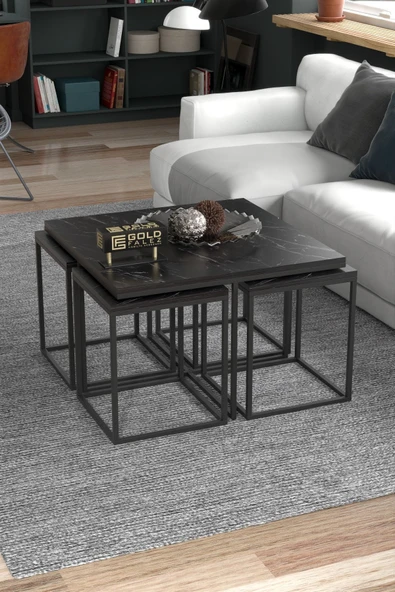 Orta Sehpa Ve Zigon Sehpa 5'li Lüx Set Bendir - 2