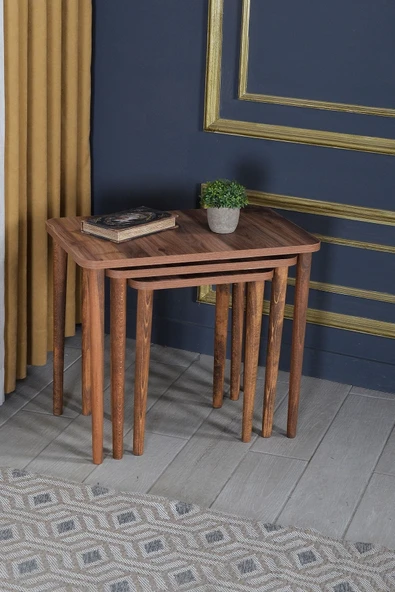 Zigon Sehpa Ahşap Torna Ayak Ceviz Kr 2067 ürün görseli 1