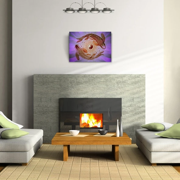 Yin Yang Fish Poster Kanvas Tablo 50 x 70 - Resim 2