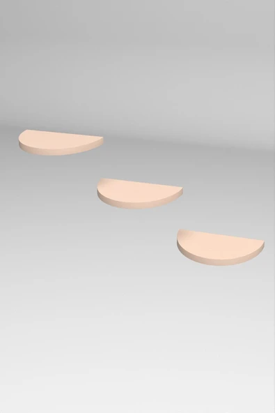 Duvar Rafı Dekoratif 3 Adet Çiçeklik Oval Krem - 3