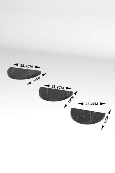 Duvar Rafı Dekoratif 3 Adet Çiçeklik Oval Altın Efes - 5