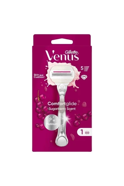 Gillette Venus Venus Comfort Glide Sugarberry Tıraş Makinesi + 1 Adet Başlık ürün görseli 1