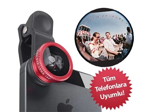 Balık Gözü Cep Telefonu Lensi (Tüm Modellere Uyumlu) - 3