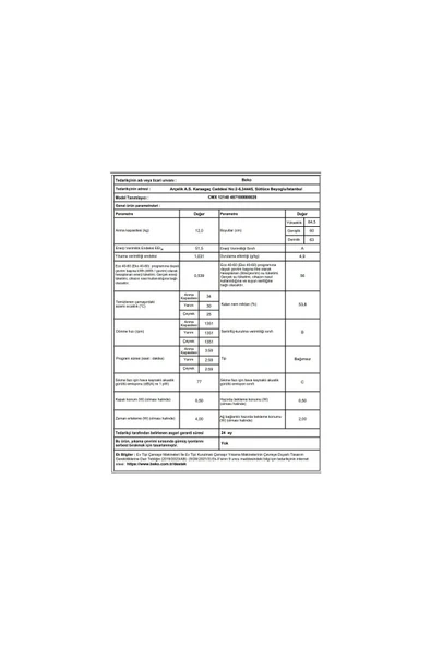 Beko Cmx 12140 A Enerji Sınıfı 12 kg 1400 Devir Çamaşır Makinası - 5