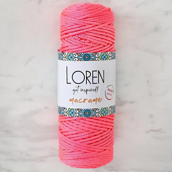Loren Macrame Neon Pembe El Örgü İpi - L116 ürün görseli 1