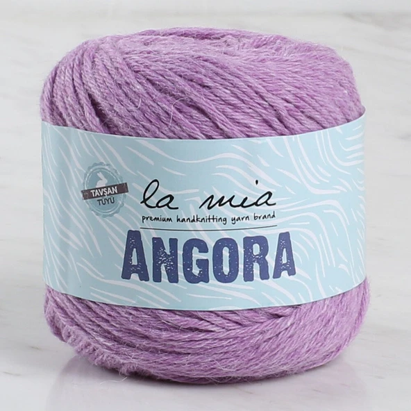 La Mia Angora 50gr Mor El Örgü İpi - L127 - 33801 ürün görseli 1
