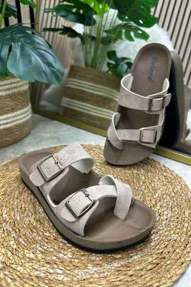 Günlük Kadın Terlik Tek Parmak Arası Rahat Mantar Taban Tokalı Ayarlanabilir Sandalet 147 - 34162