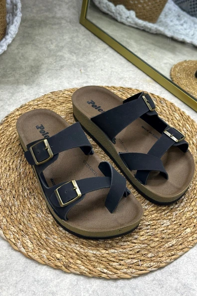 Günlük Kadın Terlik Tek Parmak Arası Rahat Mantar Taban Tokalı Ayarlanabilir Sandalet 147 - 34162 - 8