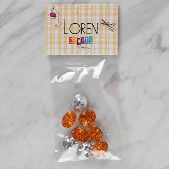 Loren Crafts turuncu 8 li düğme - 241 ürün görseli 1