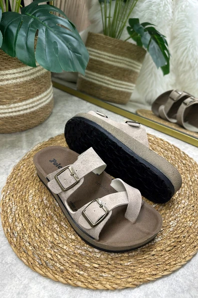 Günlük Kadın Terlik Tek Parmak Arası Rahat Mantar Taban Tokalı Ayarlanabilir Sandalet 147 - 34162 - 4