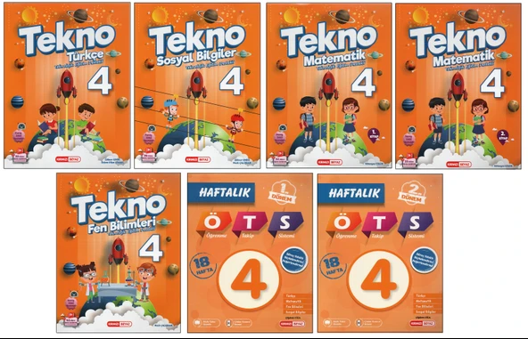 KIRMIZI BEYAZ 4. SINIF TEKNO SET (7 KİTAP)