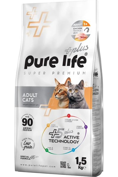 PureLife Pure Life Plus Tavuklu Yetişkin Kedi Maması 1.5 Kg