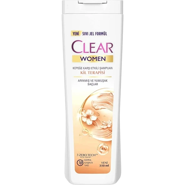 Clear Women Kepeğe Karşı Etkili Şampuan Kil Terapisi Arınmış ve Yumuşak Saçlar 350 ml ürün görseli 1