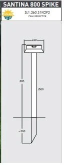 FUMAGALLI SANTINA 800 SPIKE SOLAR LED Q150 PIR 4000K OPAL REFLECTOR - 2