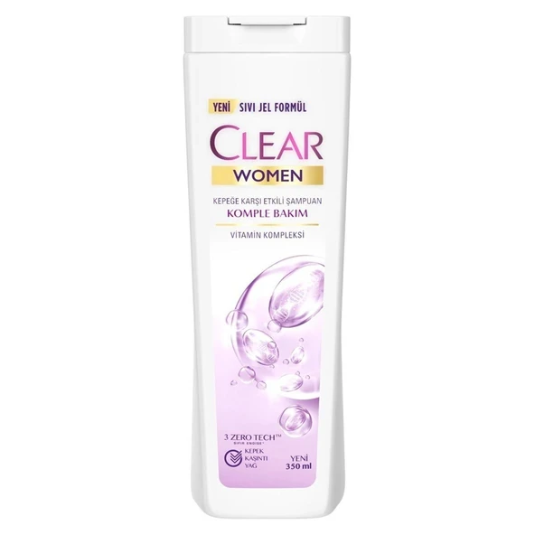 Clear Women Kepeğe Karşı Etkili Şampuan Komple Bakım Vitamin Kompleksi 350 ml - 1