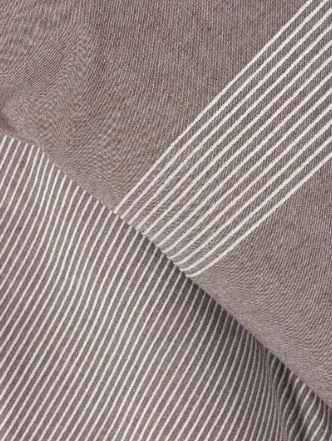 Ribbed Linje Kahve Çk Nevresim Takımı - Resim 2