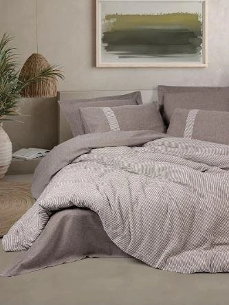 Ribbed Linje Kahve Çk Nevresim Takımı ürün görseli 1