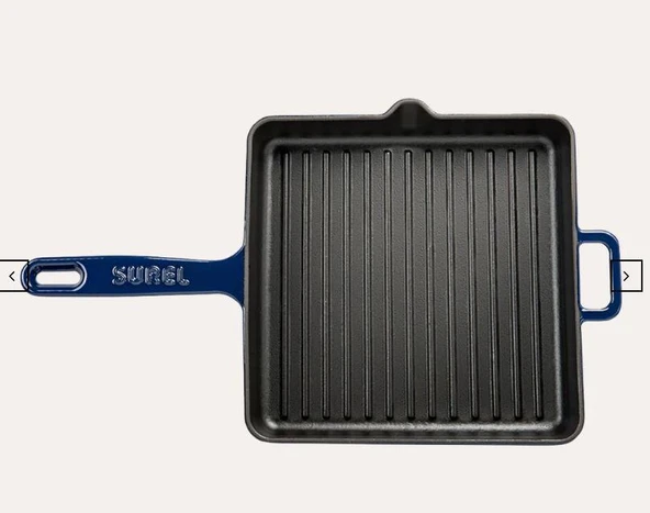 SÜREL DÖKÜM 25 CM KARE IZGARA TAVA KOYU MAVİ