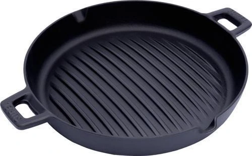 SÜREL DÖKÜM 30 CM YUVARLAK BOMBE IZGARA TAVA MAT SİYAH