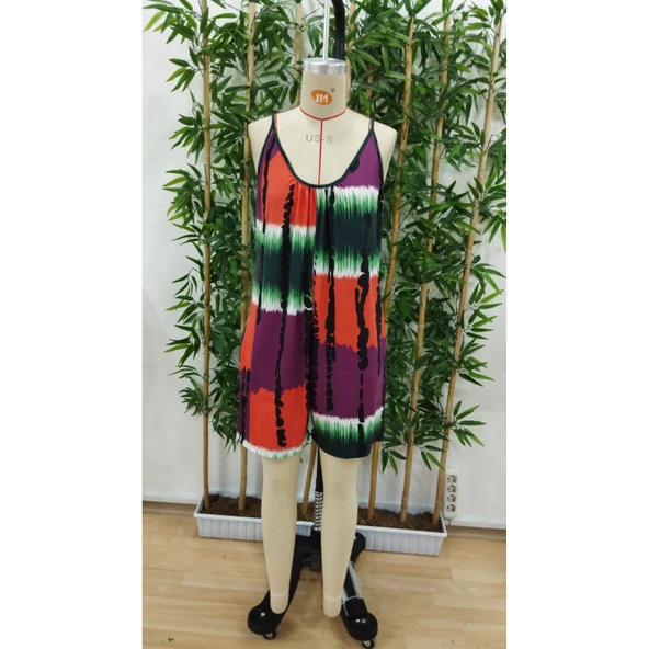 Lucky Life Kadın Ip Askılı Yuvarlak Yaka Cepli Kısa şort Süprem Takım - 6