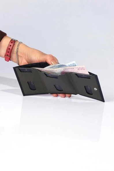 Grande Siyah Hakiki Deri Erkek Kartlık 724 - Resim 2