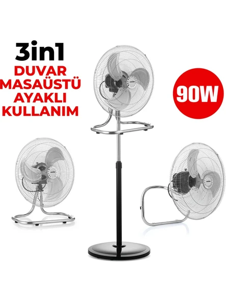 Marsstar Ms-18 Asil Ayaklı Sanayi Tip Vantilatör 90W
