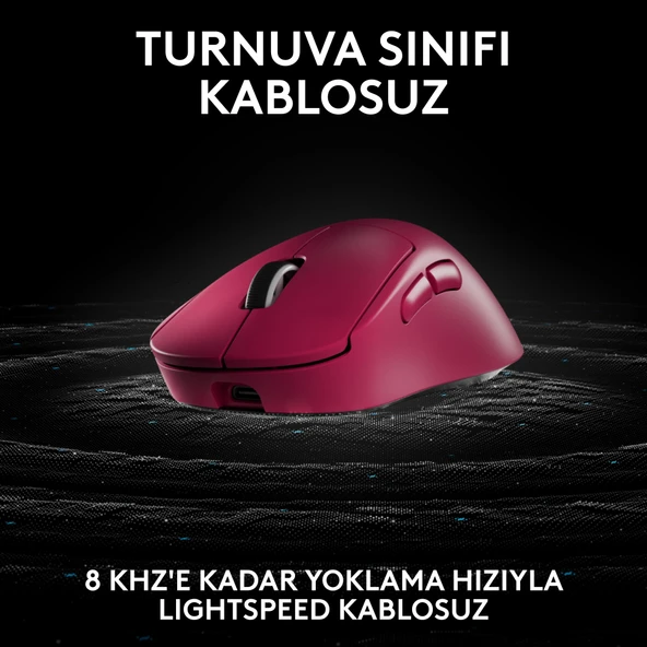 Logitech G PRO X SUPERLIGHT 2 DEX LIGHTSPEED HERO 2 32K DPI Sensör PC/Mac için Kablosuz Oyun Mouse - Pembe - Resim 4