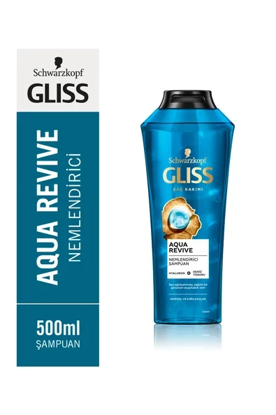 Gliss Aqua Revive Hyaluron Ve Deniz Yosunu Içeren Nemlendirici Şampuan 500ml ürün görseli 1
