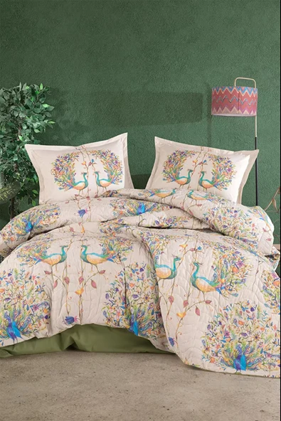 Clasy Çift Kişilik Dört Mevsim Set Pavone Yeşil ürün görseli