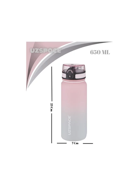 Vagonlife Uzspace 650 Ml Gradient Renk Tritan Su Matarası 3037 Pink Grey