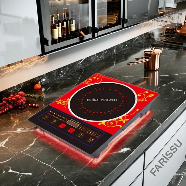 Alipu ALP-12 İndüksiyonlu Ocak – 2600W Güç | Mavi LED Aydınlatma | Voltaj Korumalı | Enerji Tasarruflu | Eli Yakmayan Yüzey - 3