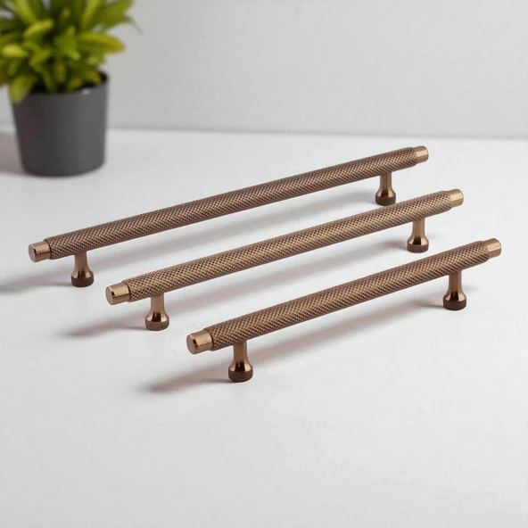 Martin Bronz Metal Kulp 224 mm Mobilya Çekmece Mutfak Dolabı Dolap Modern Kapak Kulpları Grip Desen - 7