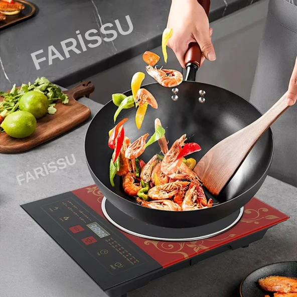 Alipu ALP-12 İndüksiyonlu Ocak – 2600W Güç | Mavi LED Aydınlatma | Voltaj Korumalı | Enerji Tasarruflu | Eli Yakmayan Yüzey - 4