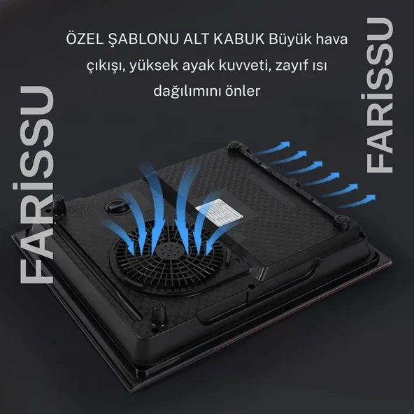 Alipu ALP-12 İndüksiyonlu Ocak – 2600W Güç | Mavi LED Aydınlatma | Voltaj Korumalı | Enerji Tasarruflu | Eli Yakmayan Yüzey - 7