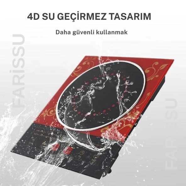 Alipu ALP-12 İndüksiyonlu Ocak – 2600W Güç | Mavi LED Aydınlatma | Voltaj Korumalı | Enerji Tasarruflu | Eli Yakmayan Yüzey - 6
