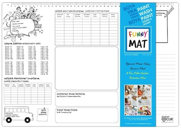 Funny Mat - Çalışma Masam (My Desk - Küçük Boy) - 33,5x48cm ürün görseli