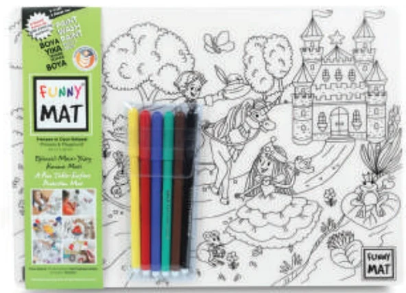 Funny Mat - Prenses Ve Oyun Bahçesi 6'Lı Kalem Hediyeli 25 x 35 cm ürün görseli