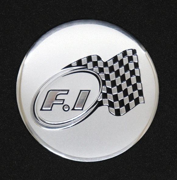 Jant Göbek Arma İthal Metal Sticker F1 Damalı Dizayn - 4