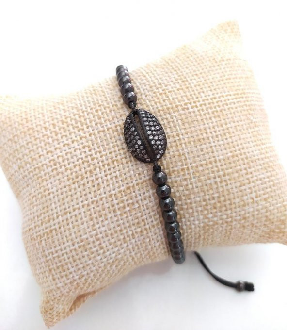 Swarovski Taşlı Bileklik Ayarlanabilir Kadın Siyah 9566 - 3