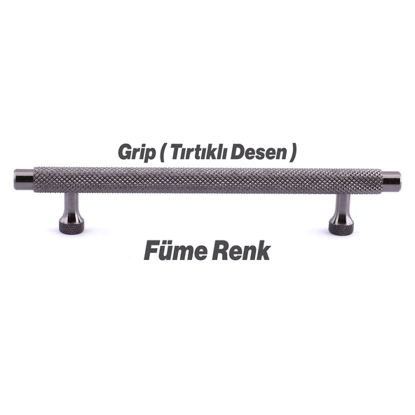 Martin Füme Metal Kulp 128 mm Mobilya Çekmece Mutfak Dolabı Dolap Modern Kapak Kulpları Grip Desen - 2