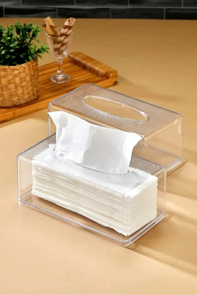 Buclee Üstü Desenli Clear Peçete Organizeri Z Peçetelik - Resim 7